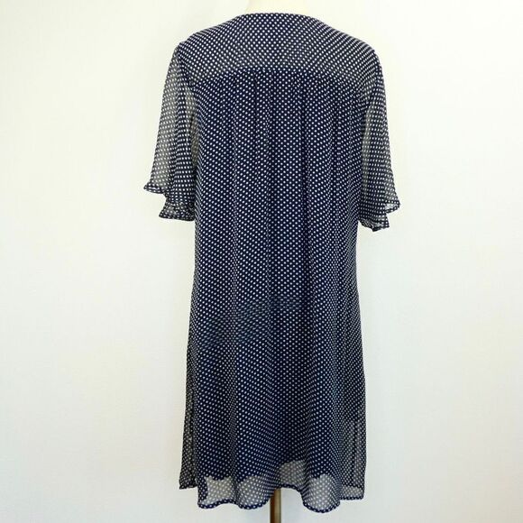 💜 3/$30 6/$50 1 11 Tylho Navy White Polka Dot Large Dress - Flawed Print - Picture 2 of 14